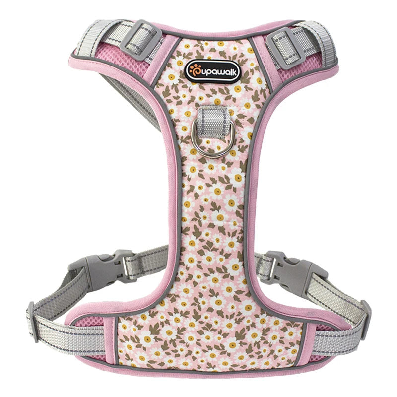 Reflective Cute Daisy Harness - Pink