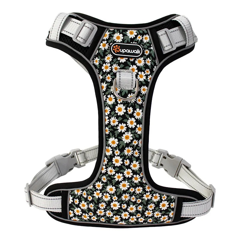 Reflective Cute Daisy Harness - Black