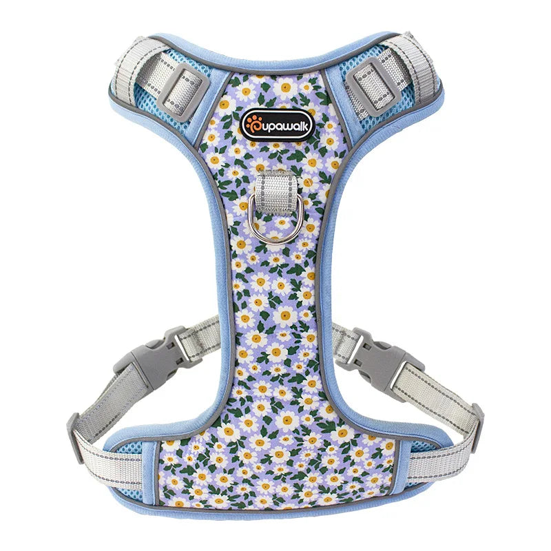 Reflective Cute Daisy Harness - Blue