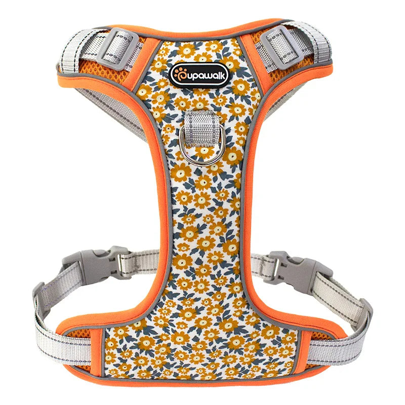 Reflective Cute Daisy Harness - Orange