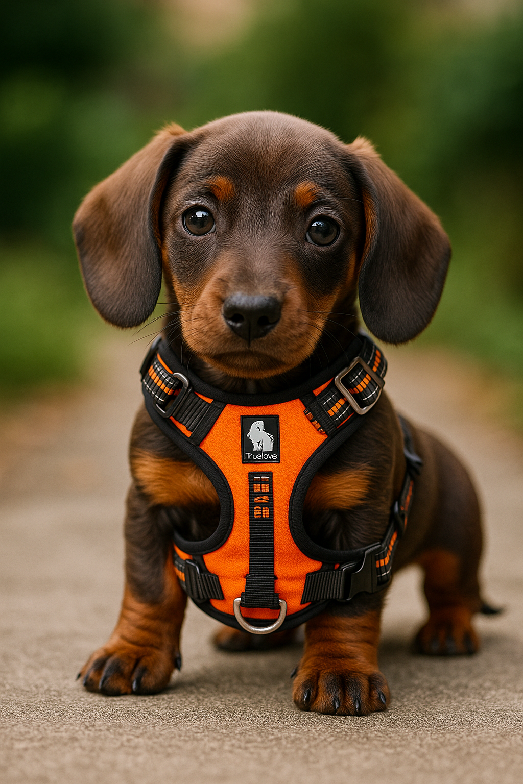 True Love Premium Harness - Orange and Black