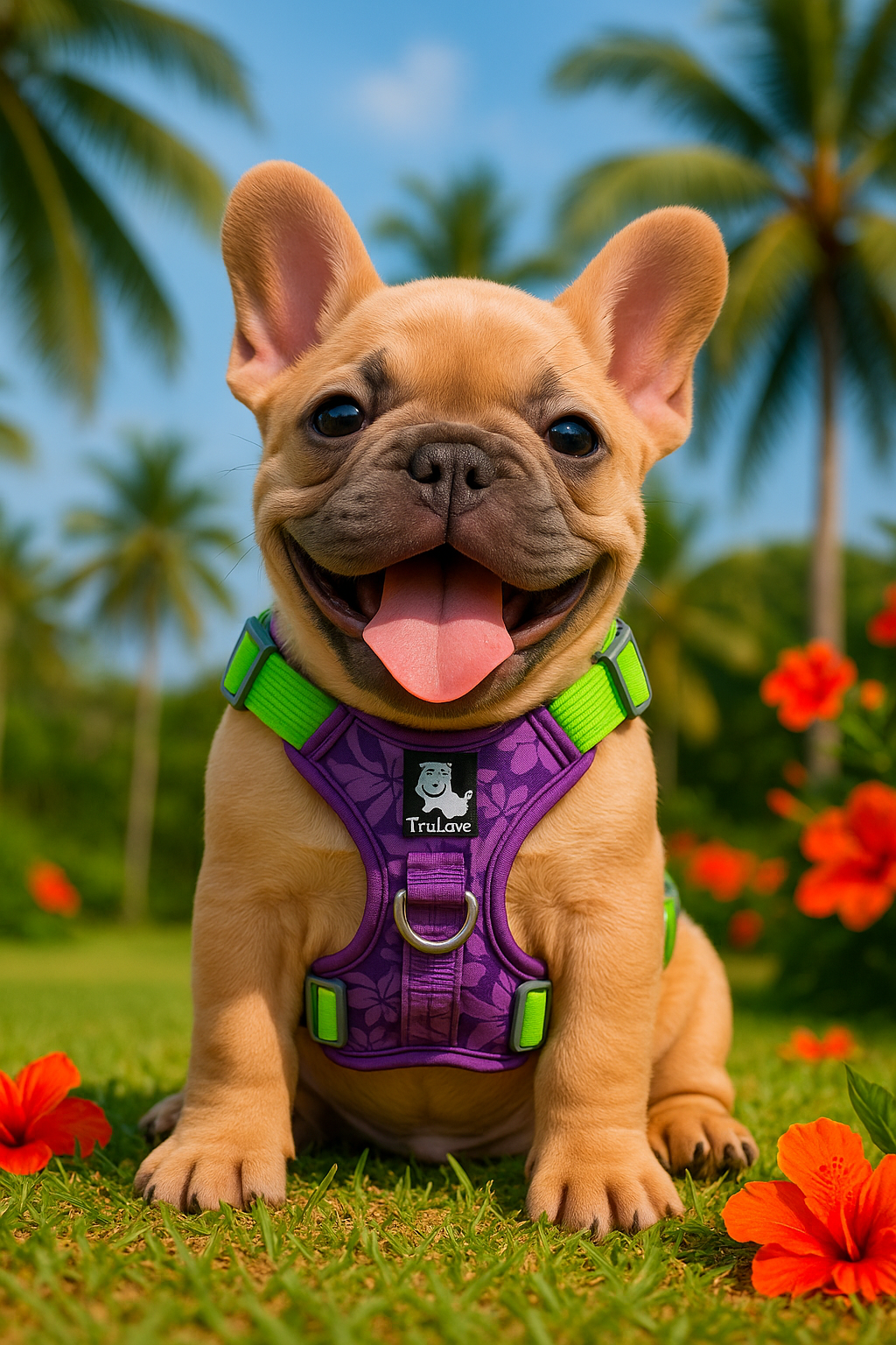 True Love Premium Harness - Camo Purple and Green
