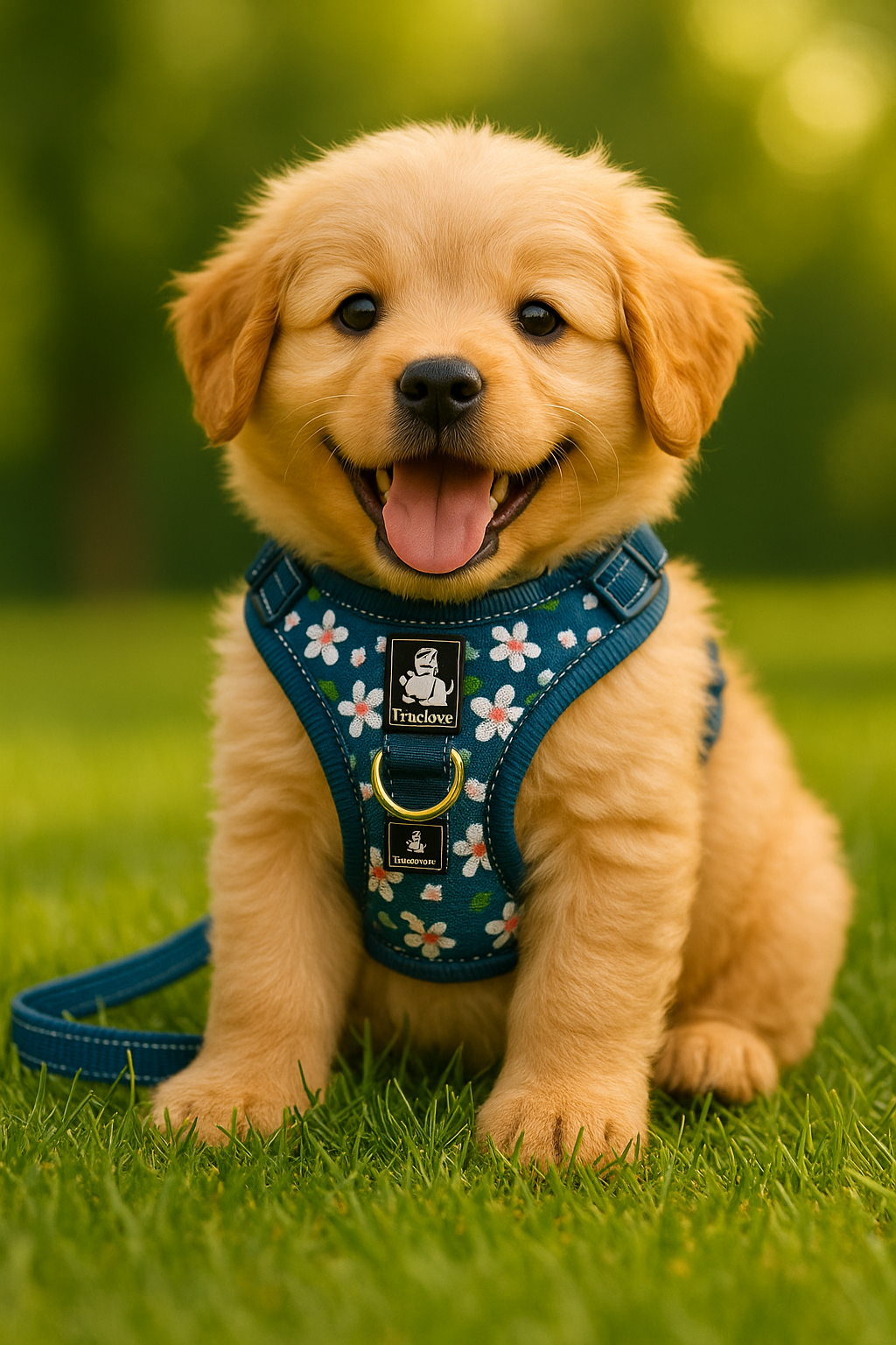 True Love Premium Harness - Blue Daisies
