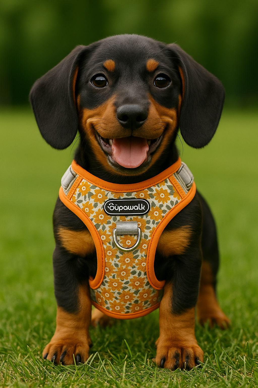 Reflective Cute Daisy Harness - Orange