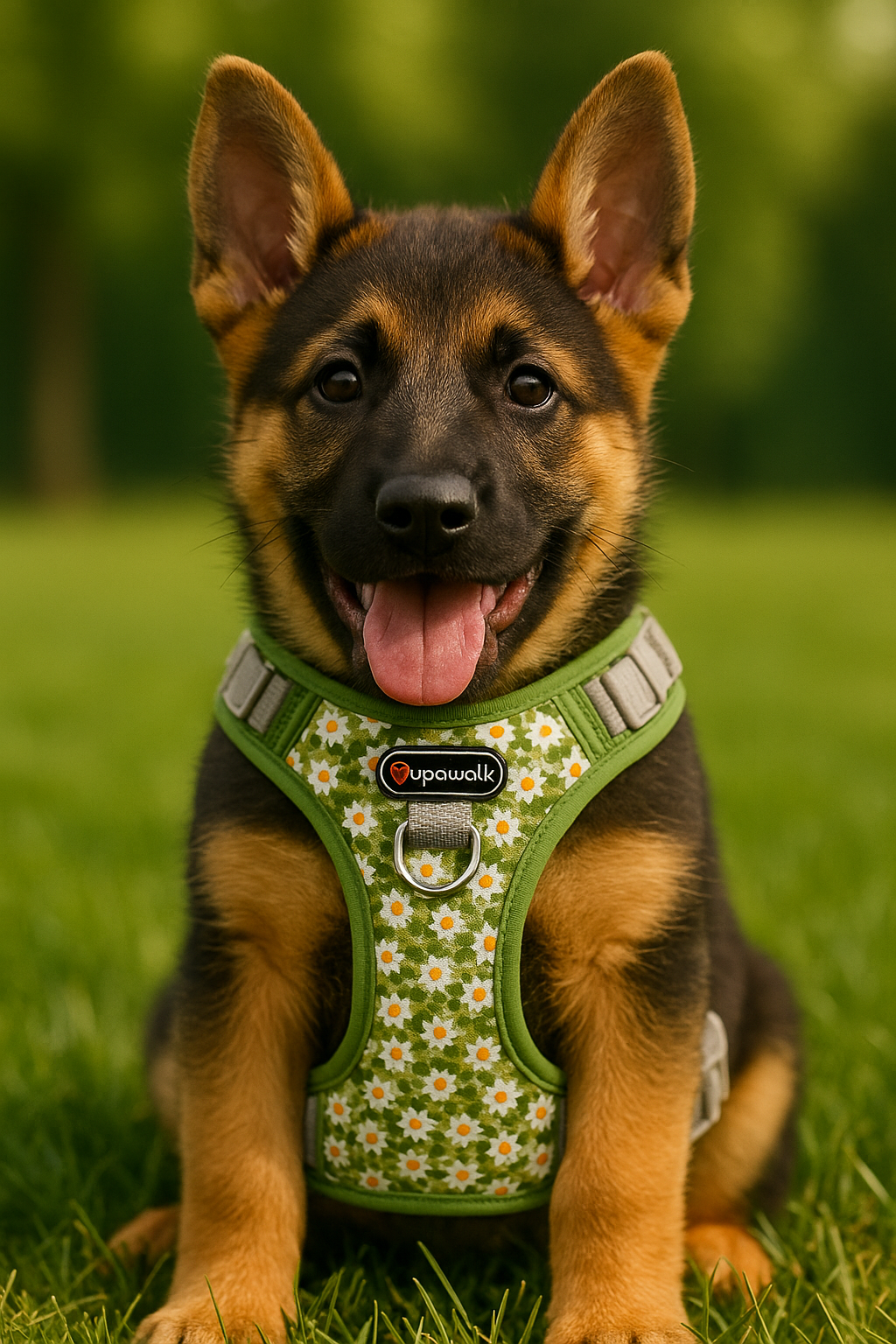 Reflective Cute Daisy Harness - Green