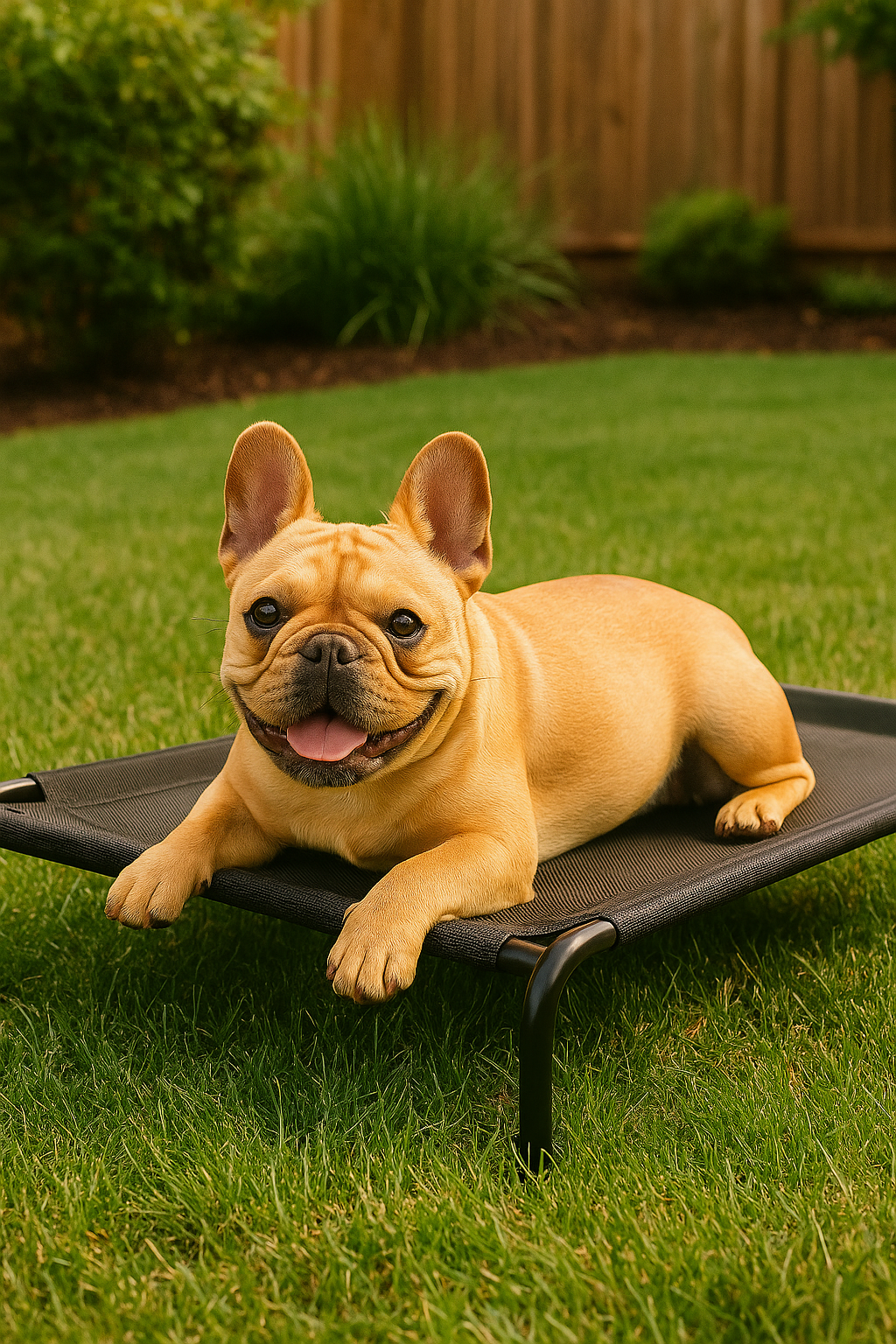 Raised dog bed for in or outdoors