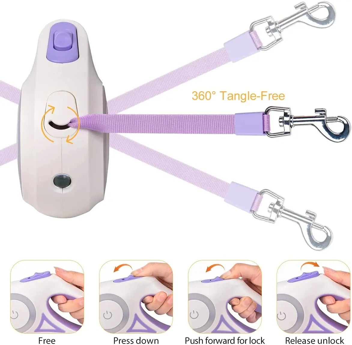 3M/5M Automatic Retractable Dog Leash with torch