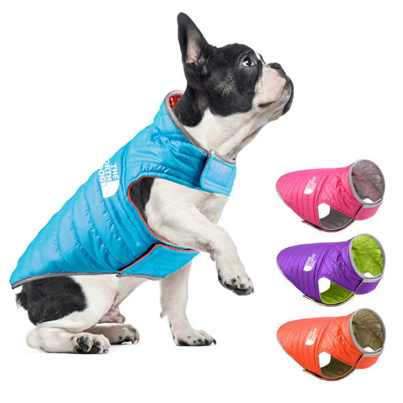 Double Sided padded dog coat.