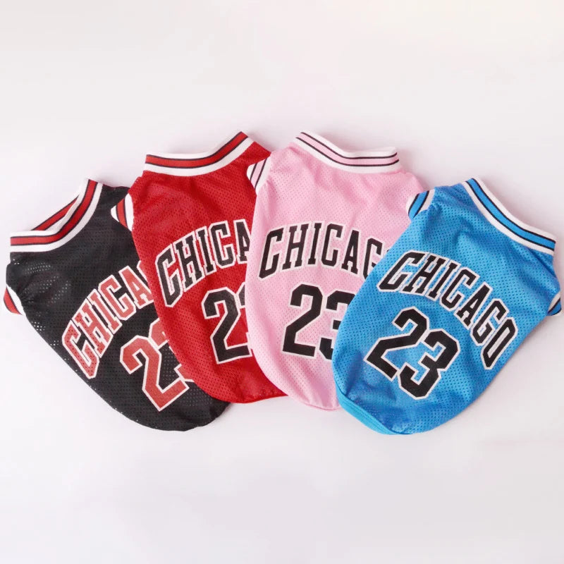 Mesh Breathable Dog Basketball Jersey.