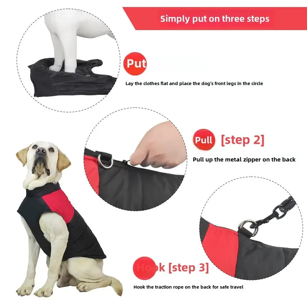 Padded warm dog jacket