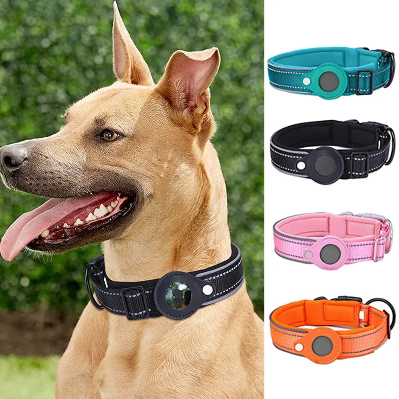 Waterproof Anti-Lost Dog Collar Padded Collars with AirTag Holder