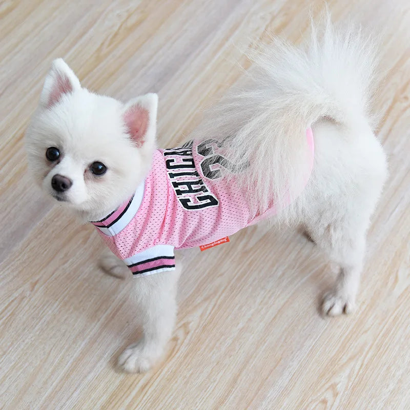 Mesh Breathable Dog Basketball Jersey.