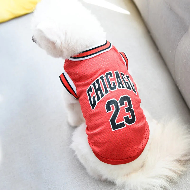 Mesh Breathable Dog Basketball Jersey.